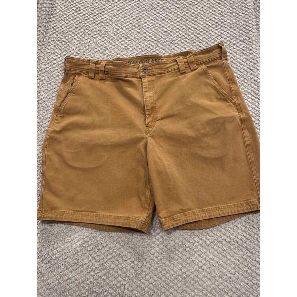 Duluth Trading Co Flex Fire Hose Work Shorts Tan Khaki Size 42